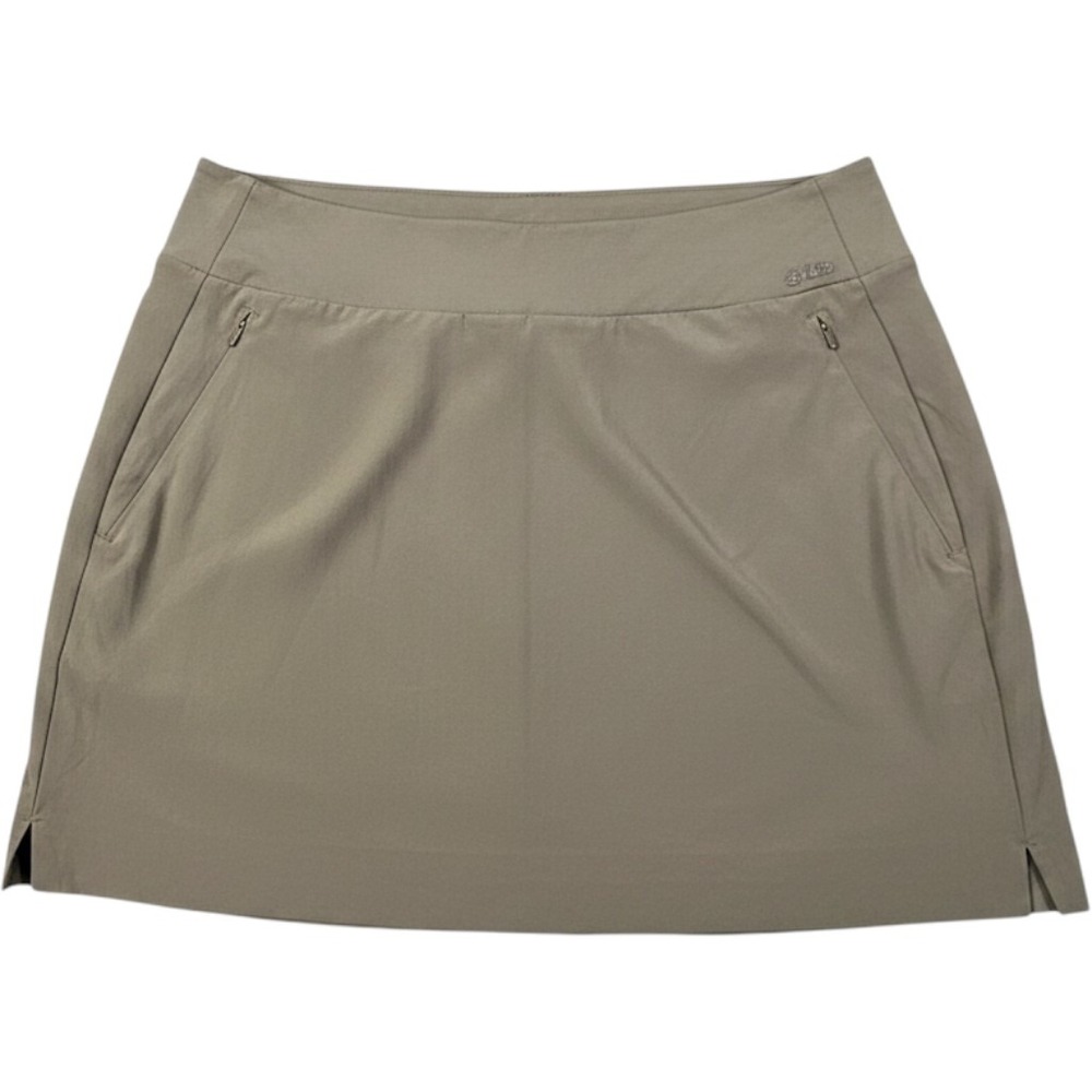 Athleta Soho Skort Size 12 Olive Green Performance Active Travel Skirt Pockets
